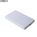 External hard drive with ABS plastic shell, indicator light, USB cable, storage bag, black colour