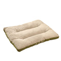 Warm dog bed with removable fleece blanket in coffee colour showing size options M XL XXL XXXL