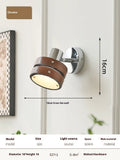 Nordic style indoor wall lamp with a walnut-colour metal shade