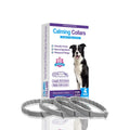 Pack of four soft TPR dog anxiety relief collars in various colours, showing the monochrome Chinese style pattern.