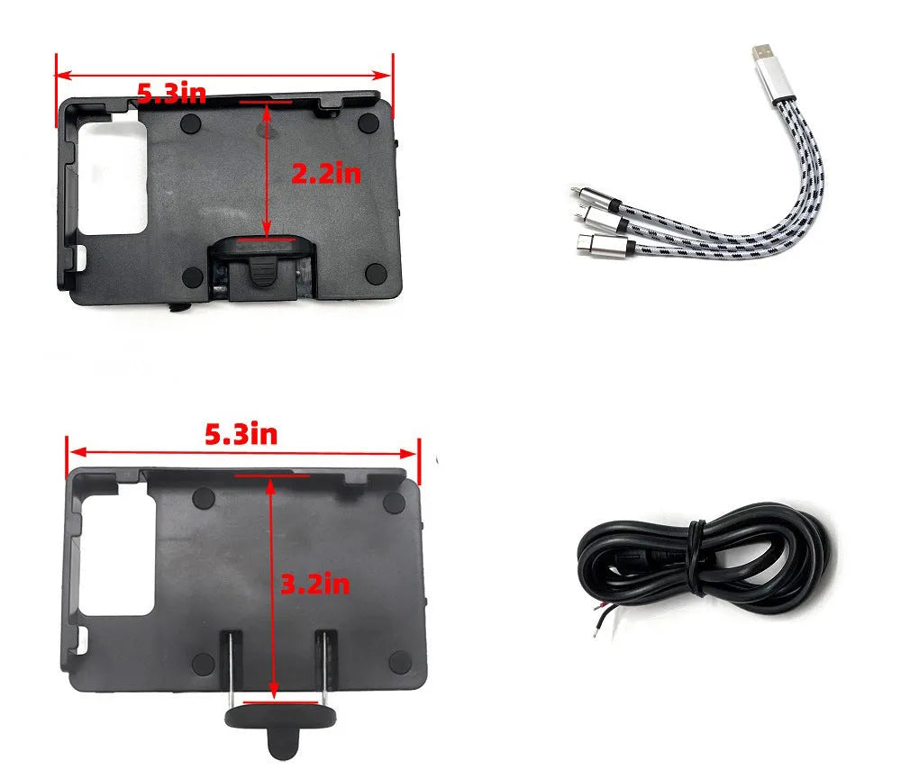 Black ABS plastic motorcycle phone navigation bracket for BMW R1200GS and R1250GS models.