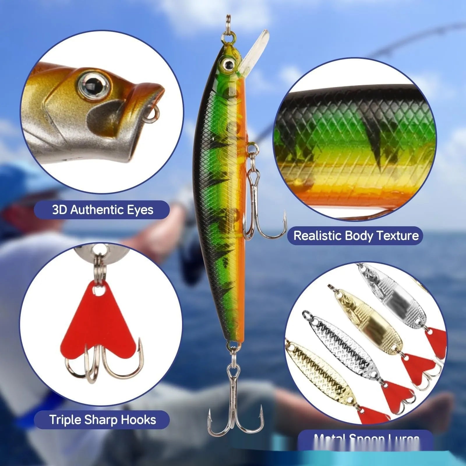 Fishing Bait Christmas Countdown Calendar Blind Box Set with PVC bait fishing tackle for elderly