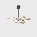 Nordic style iron LED chandelier with acrylic shades in multiple head configuration