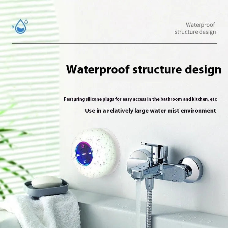 Large waterproof Bluetooth speaker with a suction cup base, shown in one of six available colours.