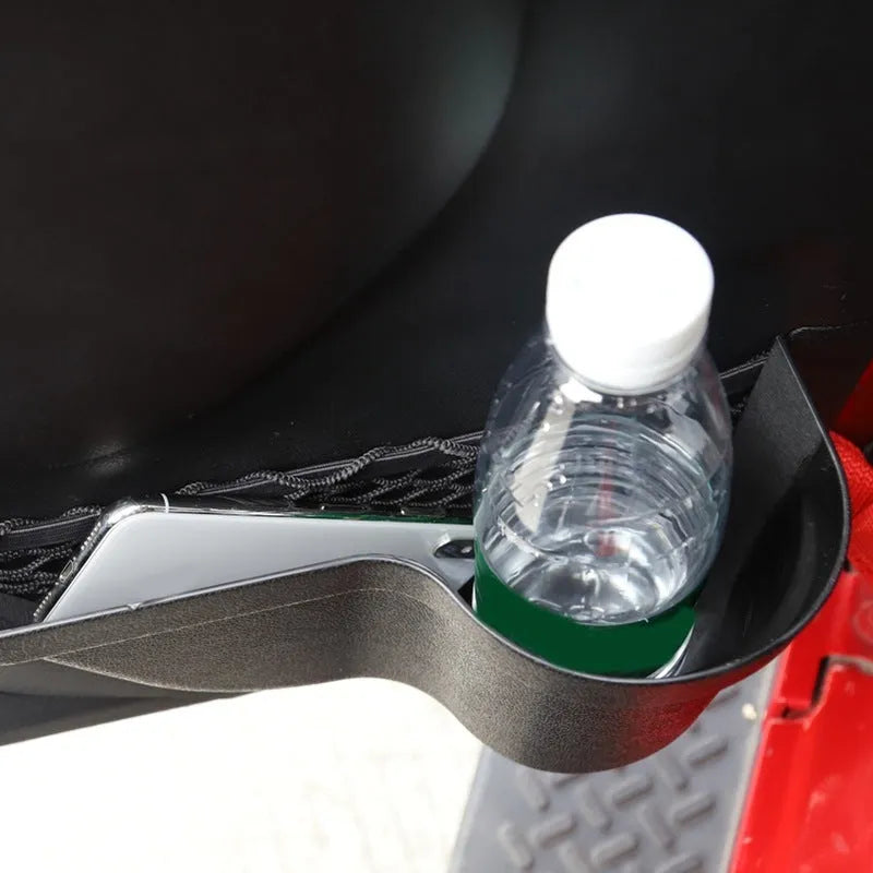 Black aluminium alloy car interior net pocket storage box organiser for vehicle cabins