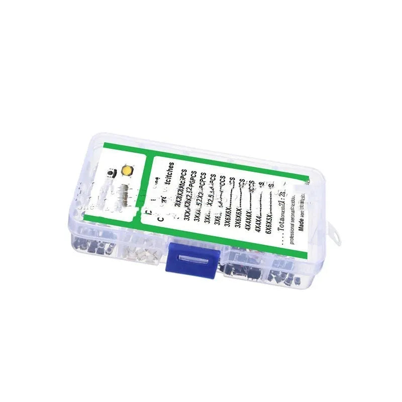 Box of 250 surface-mount push-button tactile switches for industrial electronics projects