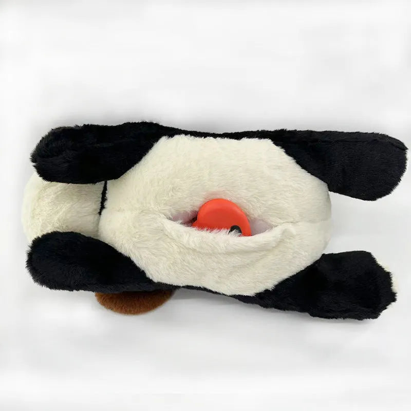 Pet anxiety companion sleep toy with heartbeat device in beige, for dogs and cats, 17x36x17 cm