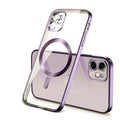 Electroplated silicone TPU protective cover for iPhone magnetic phone cases in solid colours.
