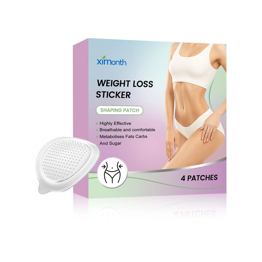 Pack of four body nursing adhesive bandages with aloe and mint extracts on skin.
