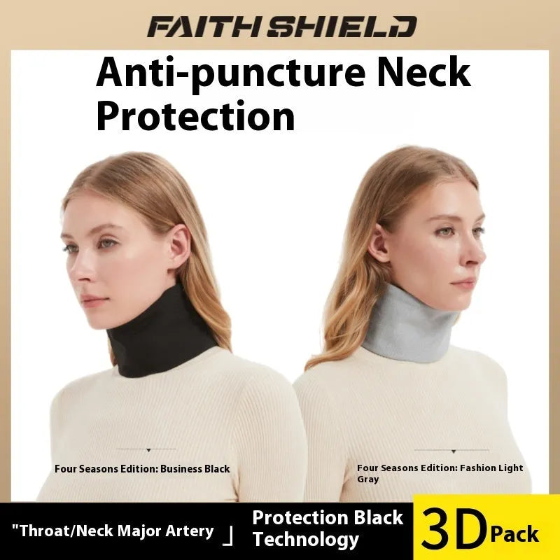 Anti-knife cutting safety neck protection scarf in black for anti-stab defence