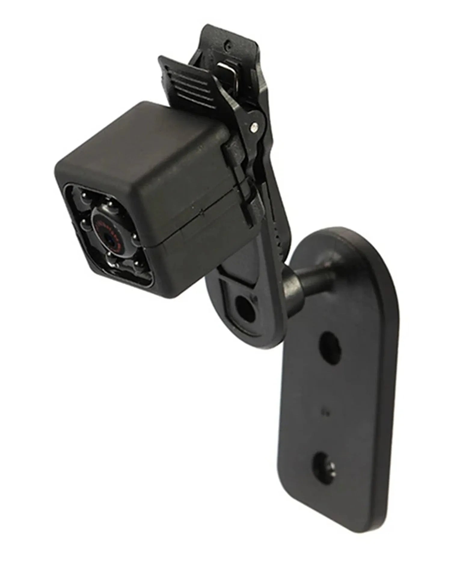 Black mini USB dashcam with infrared night vision and 1080P HD recording capability.