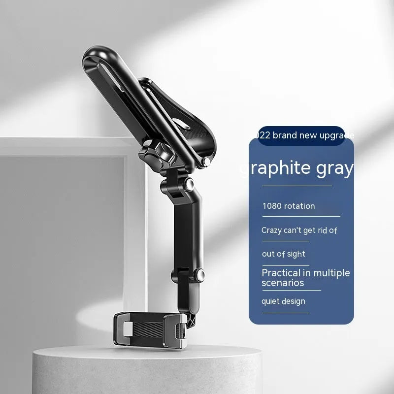 Car mobile phone holder bracket with clip for dashboard or windscreen mounting in black and green colour