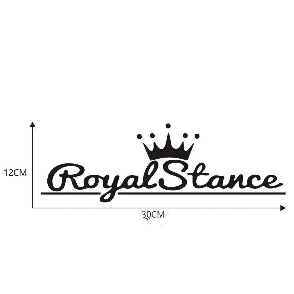 Reflective crown-shaped car sticker on vehicle windscreen showing colourful vinyl design