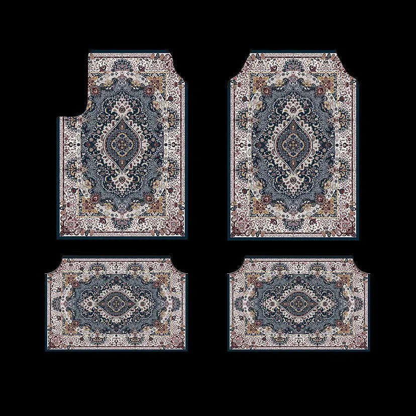 Retro Persian geometric pattern car foot mat in polyester fibre, dust-proof and stain-resistant, 33x44cm size