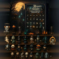 Halloween horror advent calendar blind box with doll figure for 31 night countdown
