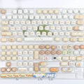 Steamed Bread Bags Cat themed full PBT keycap set for keyboards, shown in Full Set March Past Supplement colours.