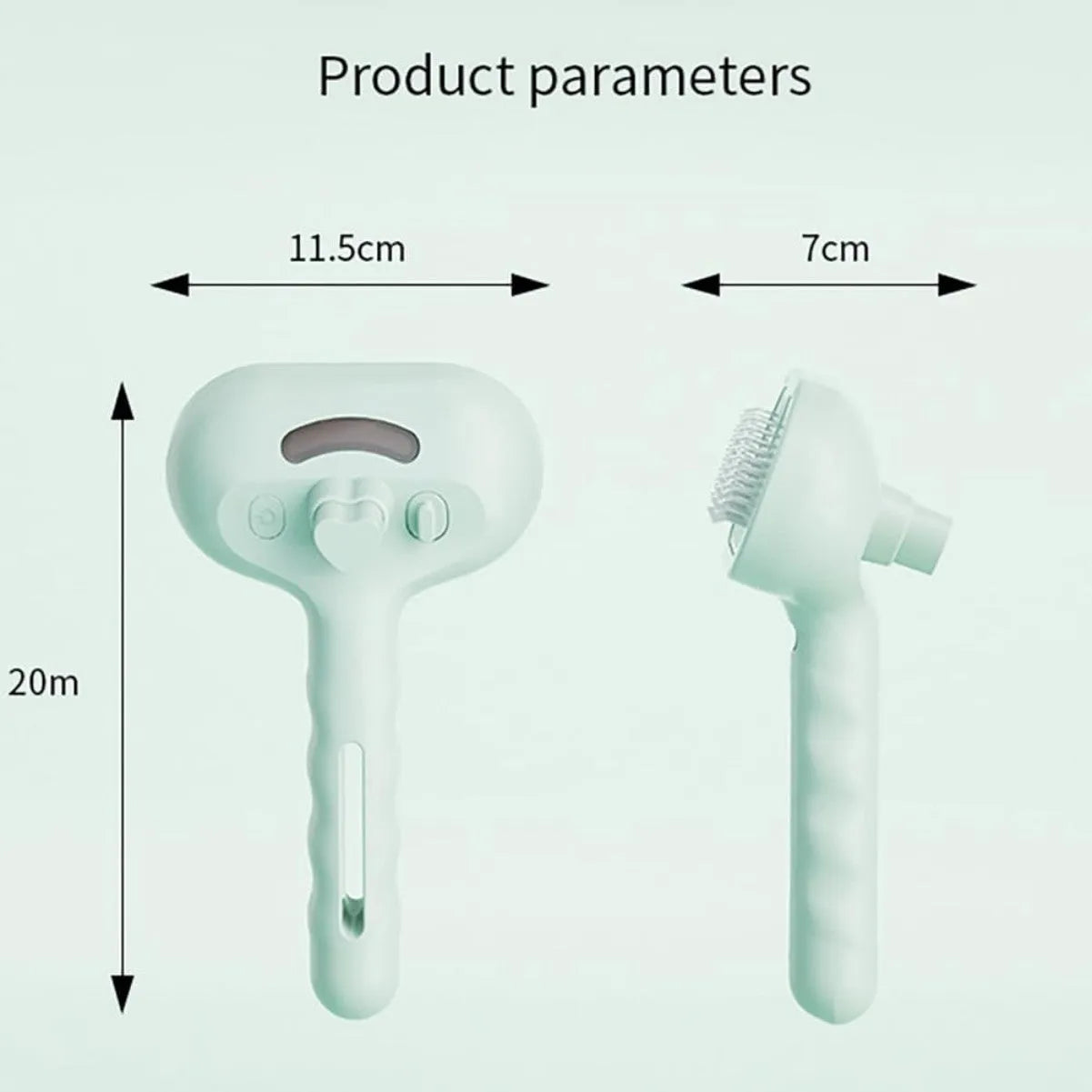 Chevaroo 3-in-1 self-cleaning pet steam brush with silicone bristles and nano mist, green colour, on white background