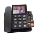 Black H1 Pro Android landline telephone with 4G dual card, touch screen and caller ID.