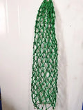 Green forage pocket feeding horse bag with 8 knots, haystack style for slow feeding