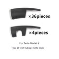 Tesla Model Y wheel hub cover set in four colour options protecting sectional wheel steel rings