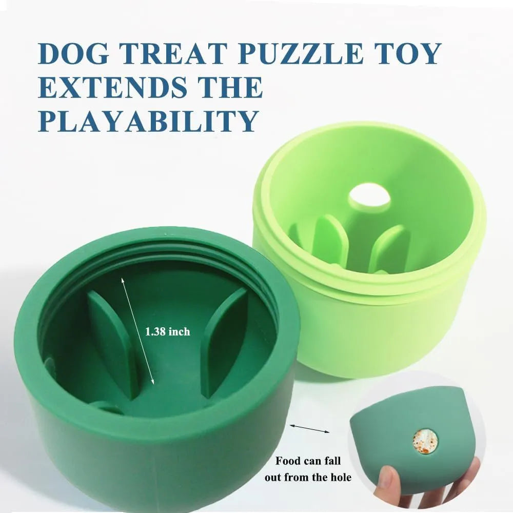 Food-grade silicone dog treat puzzle toy in two-tone colours for small and medium dogs