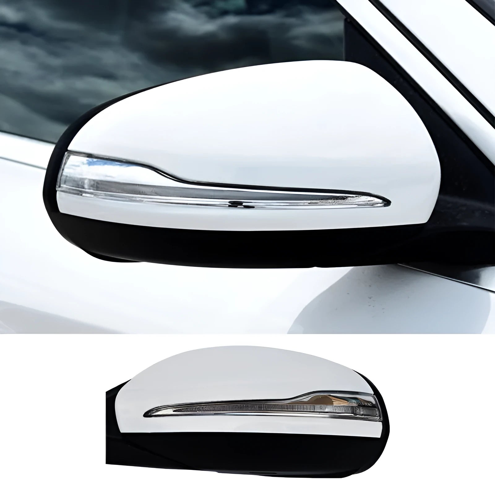 Mercedes-Benz W205 C-Class rearview mirror assembly in ABS plastic construction