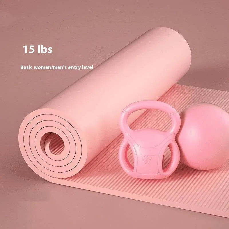 Kettlebell universal exercise shaping fitness equipment for home use in pink colour with gloves included