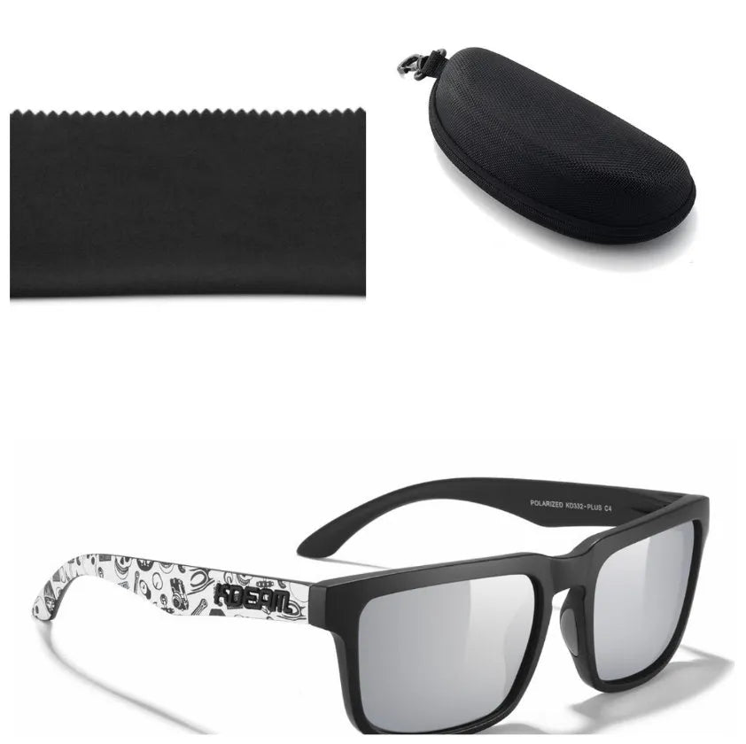 Square polarised sunglasses with TAC lenses in multiple colour options for outdoor protection