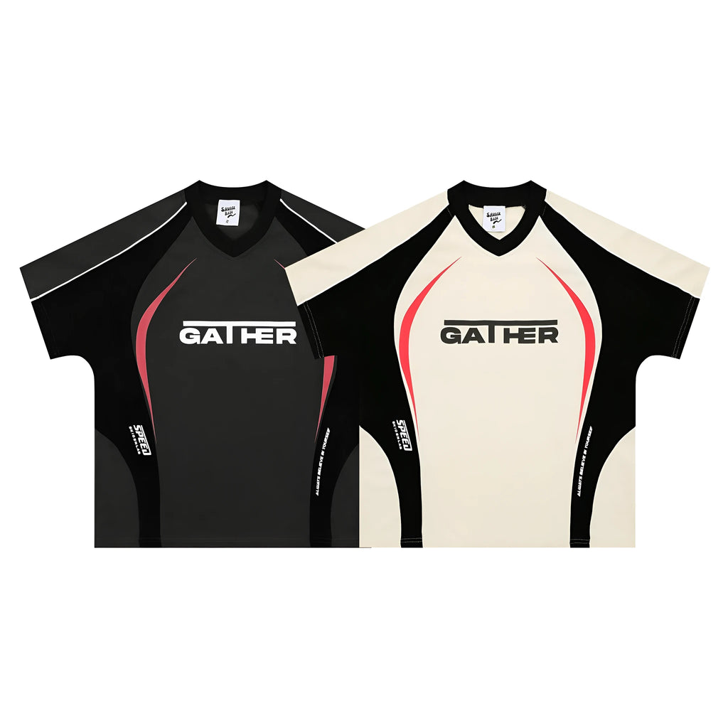 Men's loose fit polyester t-shirt with colour matching letter print in black YR9116 and apricot YR9116 options