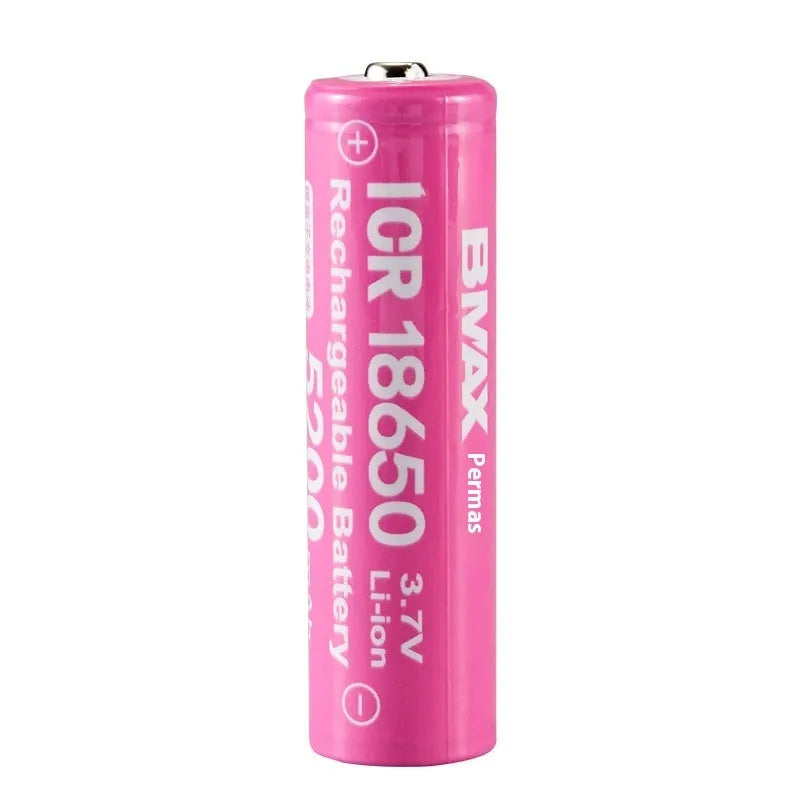 Pink 18650 lithium battery 3.7V 5200mAh rechargeable flat head for consumer electronics