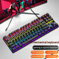 K87 mechanical wired keyboard with metal frame in selected colour, showing green or red switches and 1.4m USB cable.