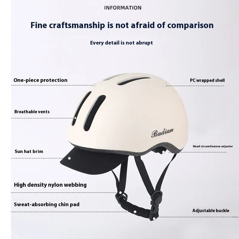 Adult PC EPS cycling helmet in L size 58-61cm on white background, side view showing adjustable fit system and four colour options