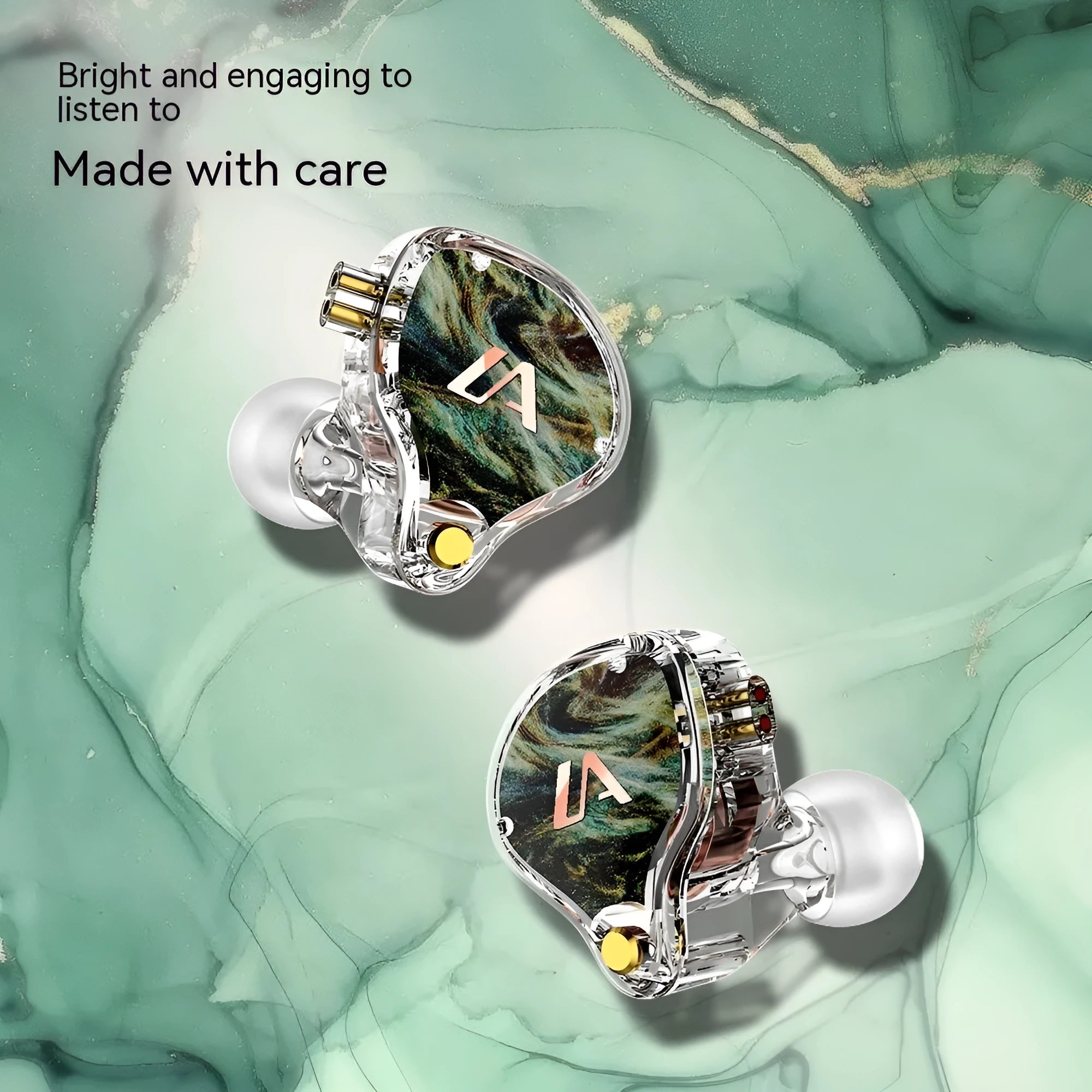 LM3 series ear-mounted wired earphones with silver-plated cable and adjustable line