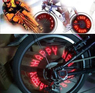 7-LED double-sided gas nozzle lamp 7.8 cm for mountain bike in red and blue colours