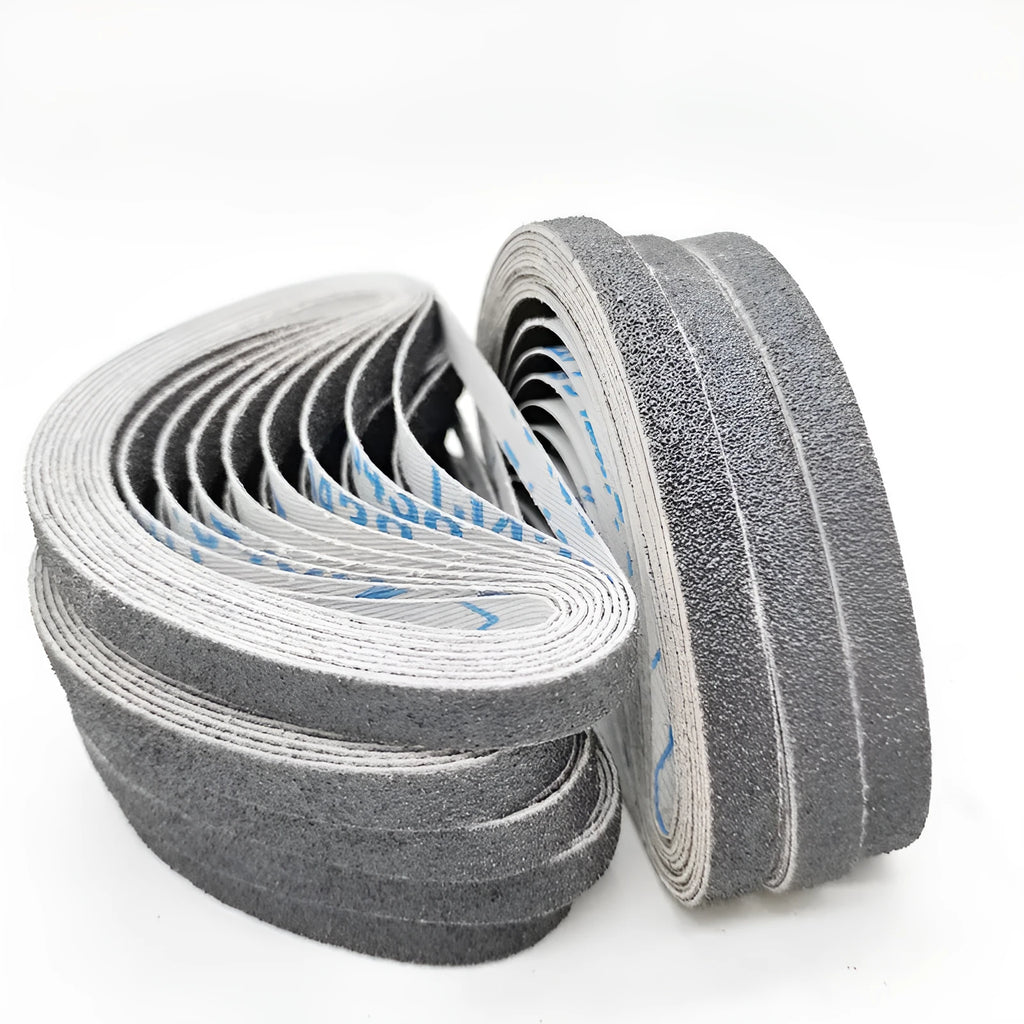 Pneumatic belt sander with 10x330mm alumina sandpaper tape and roll ring for metal polishing