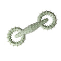 Blue TPR dog chew toy ring for puppies on a white background