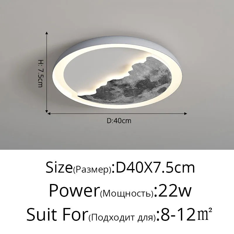 Planet Moon acrylic ceiling lamp with round lampshade in white, LED, 220V, 50,000-hour lifespan