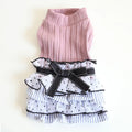 Polka dot lace cake dress pet clothing in princess style for small dogs