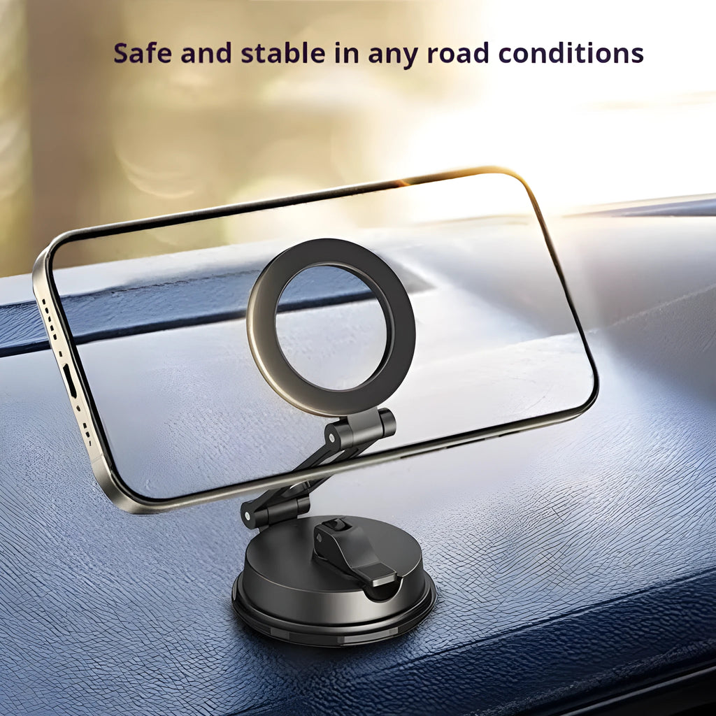 Black H154 magnetic phone holder with suction cup for car mounting