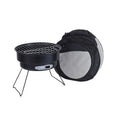 Small round folding ice stove with grill mesh and barbecue grill for 1-2 people.