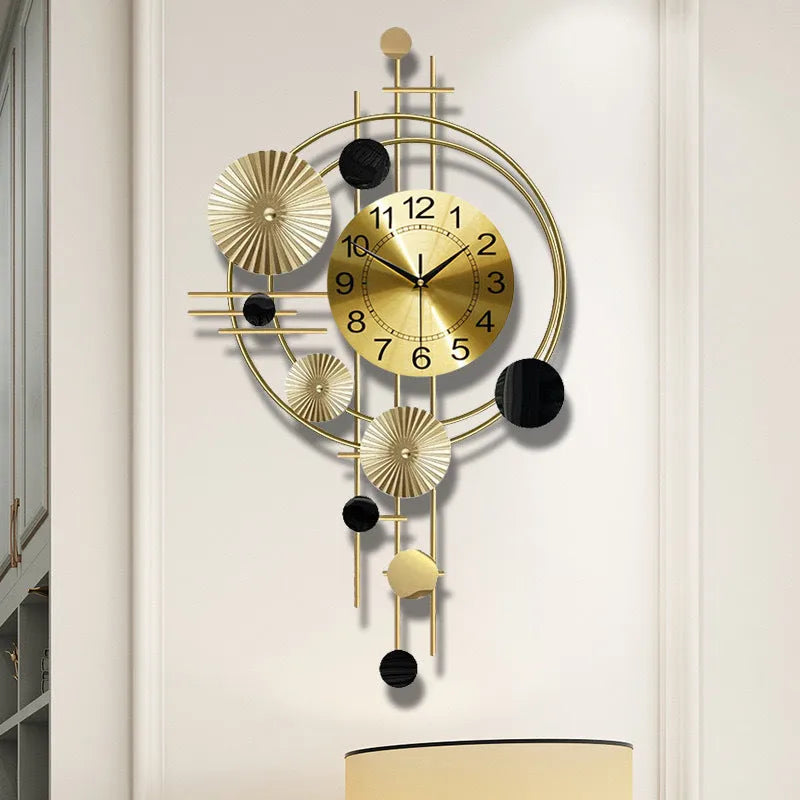 Gold iron wall clock, small A2616 size, mute specification, for home hanging decoration