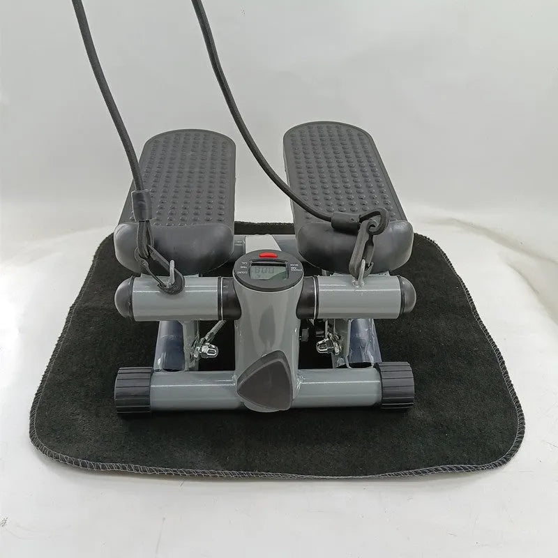 Silver grey hydraulic mini treadmill waist slimming machine for home and gym use