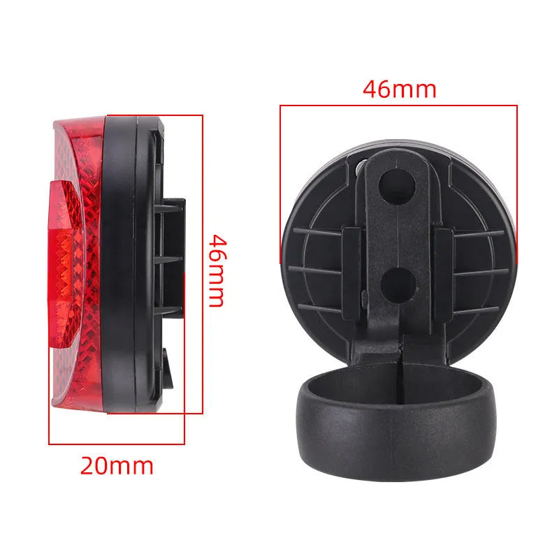 Red plastic bicycle anti-theft taillight bracket with integrated seat post reflector for cycling safety