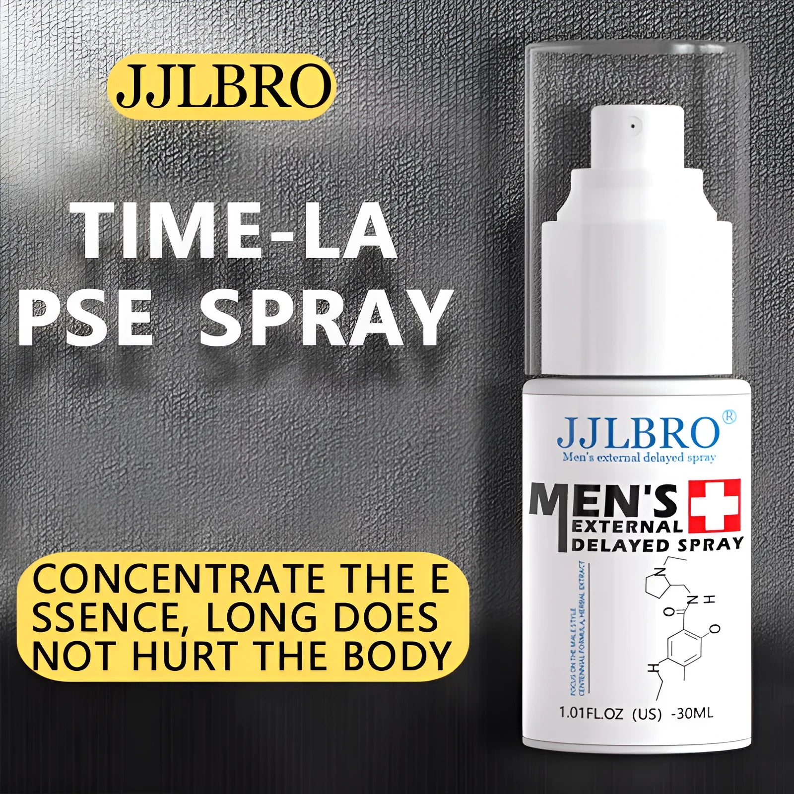 White 30ml JJLBRO plant extract delay spray bottle for intimate timing control