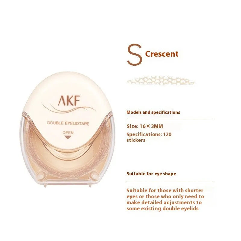 Double eyelid stickers roll with invisible lace material in crescent and olive shapes