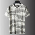 Grey plus size men's loose fit short sleeve t-shirt on a hanger