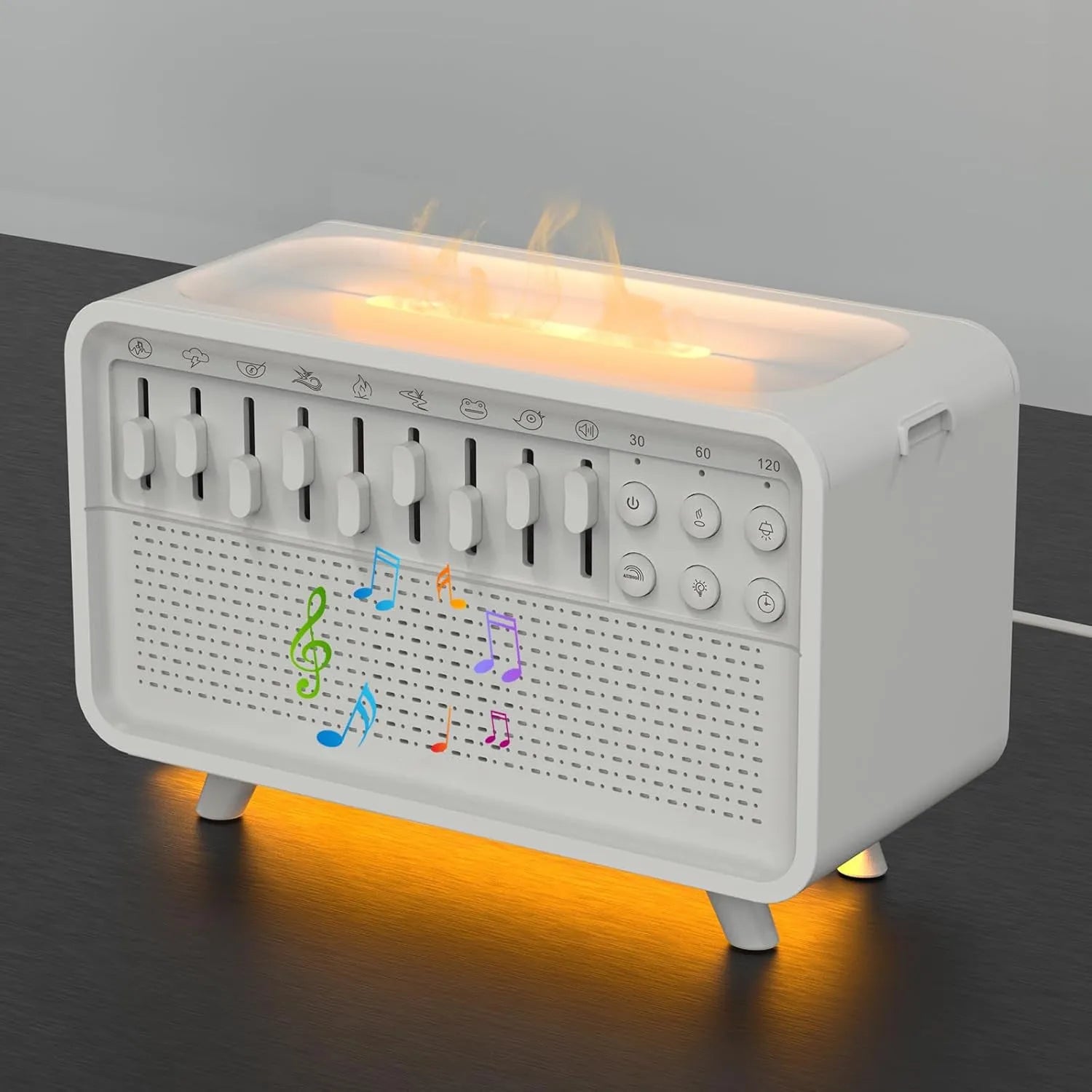 White geometric European style Bluetooth speaker white noise humidifier night light device