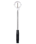 Retractable stainless steel golf ball picker extended to 2 metres with ABS handle on grass