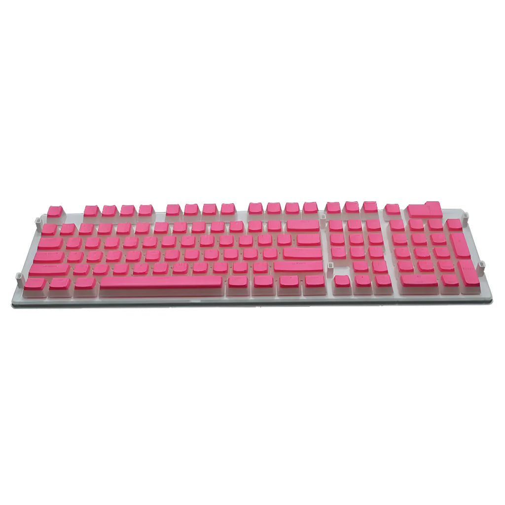 PBT pudding keycap set with translucent sides showing RGB lighting through 108 keys including UK ISO layout