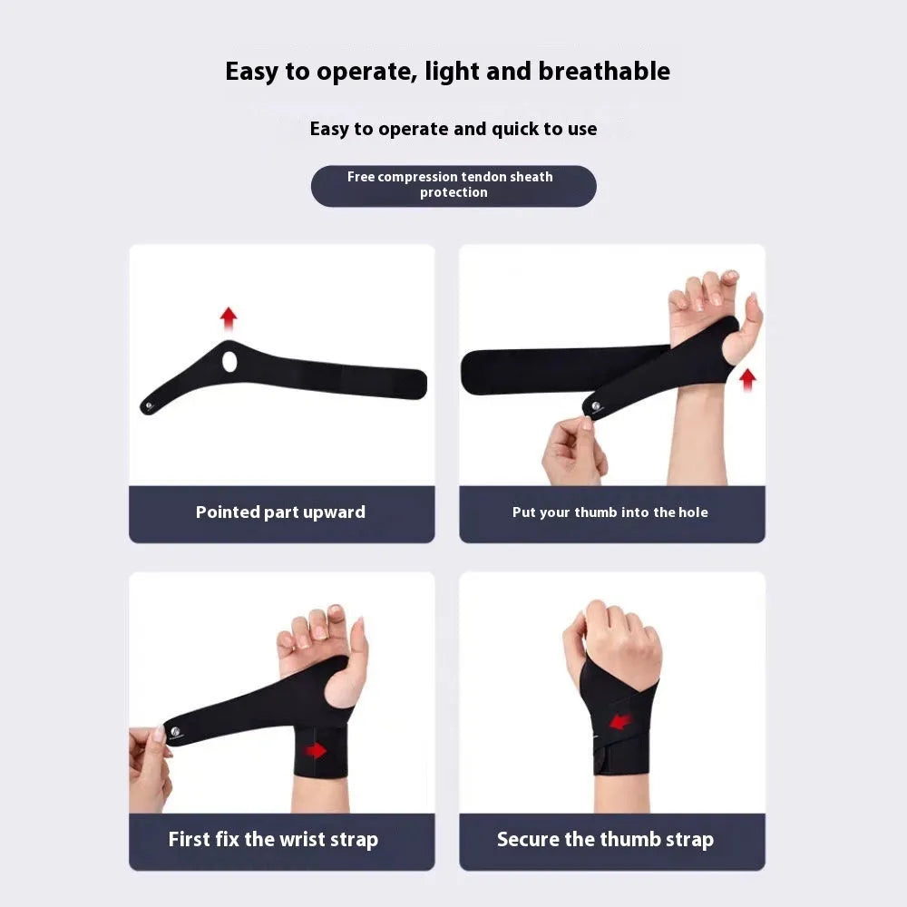Black adjustable wristguard for athletic support during badminton, tennis, or volleyball